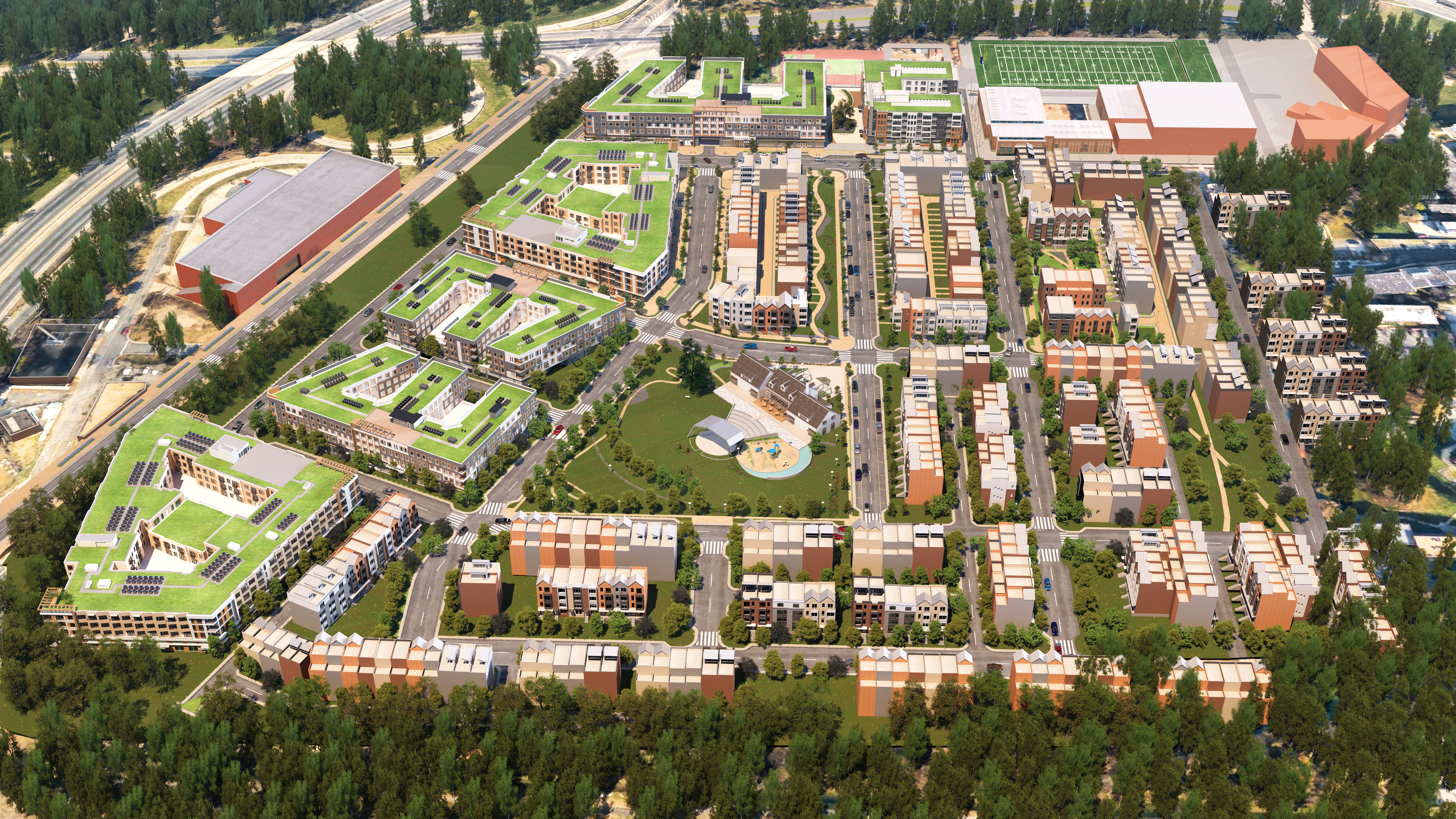 Aerial view of Barry Farm