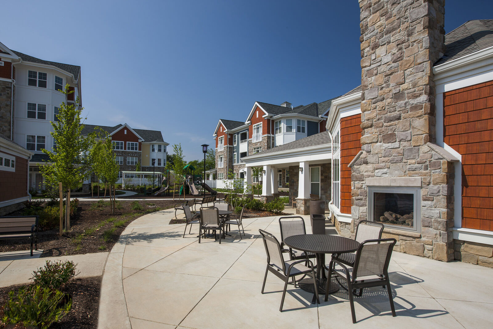 Architectural images of Columbia Maryland apartment community and senior living center at Monarch Mills